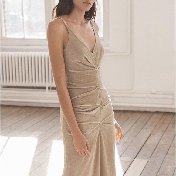 Eleanor Balfour Dresses & Skirts - Eleanor Balfour Dress Velvet Ruched Phillipa Midi‎